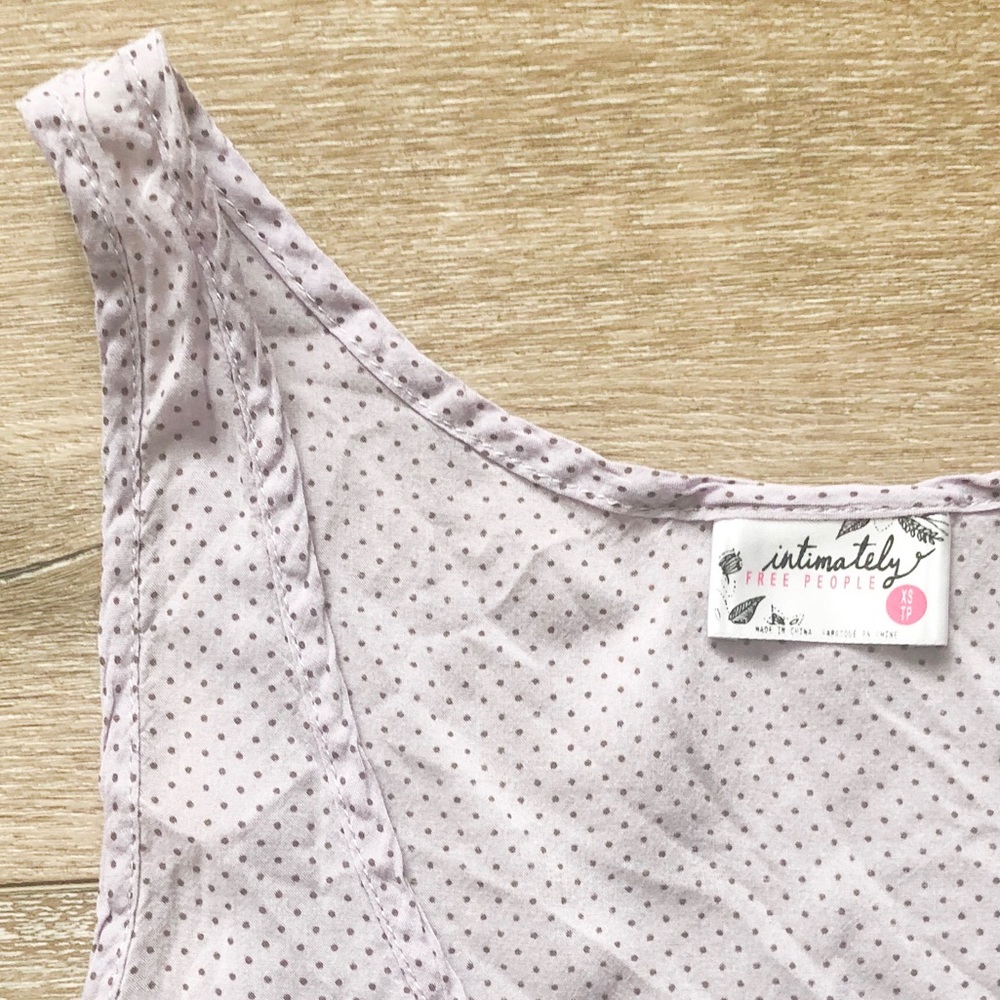 Free People Lavender Polka Dot Lace Slip Dress - Picture 3 of 8